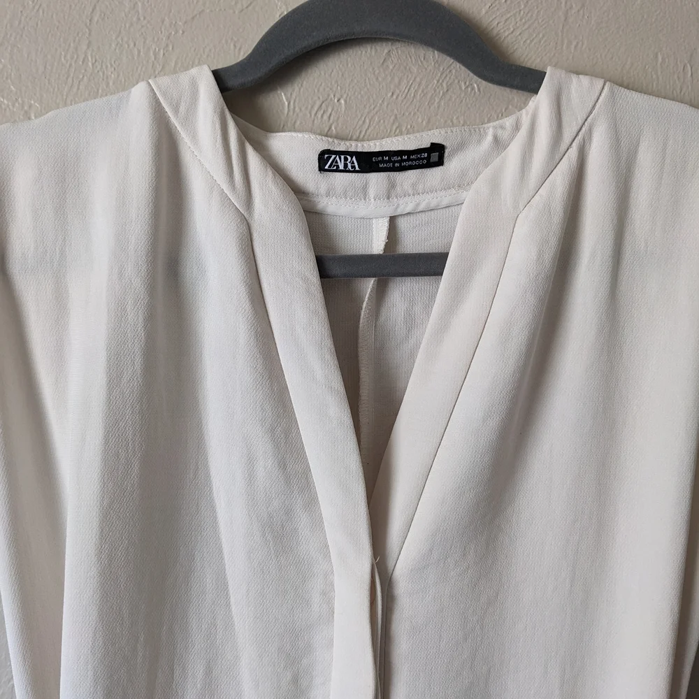 Zara Cream Jumpsuit with Brown Belt - Picture 5 of 9